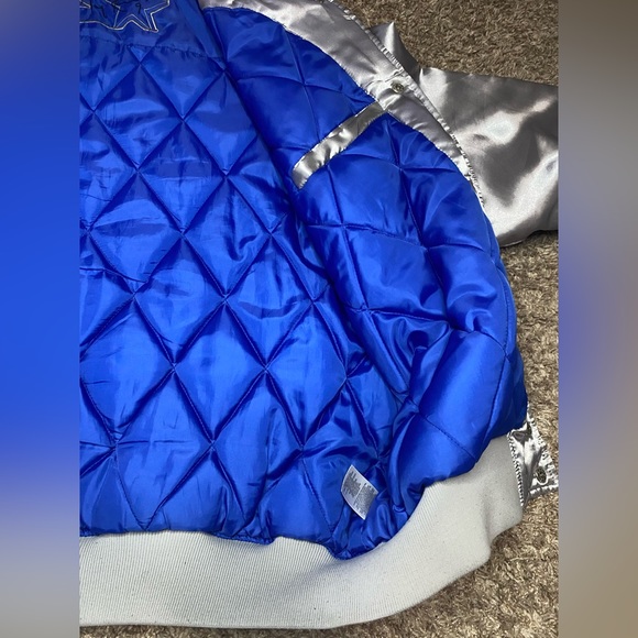 Vintage Starter Dallas Cowboys Tony Romo #9 NFL Satin Bomber Jacket Men Size XL - Picture 8 of 12